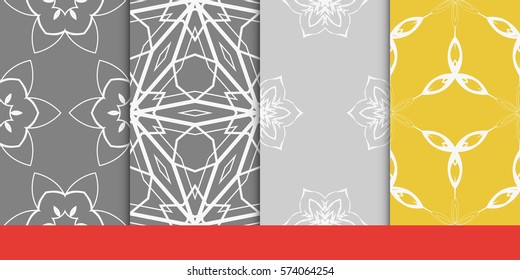set of decorative floral seamless pattern. vector illustration. for invitation, greeting card, wallpaper, interior design