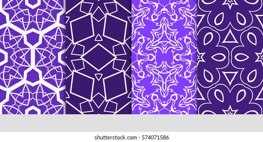 set of decorative floral seamless pattern. lace ornament. Vector illustration. for design invitation, background, wallpaper