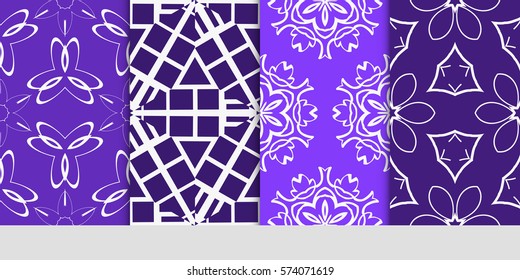 set of decorative floral seamless pattern. lace ornament. Vector illustration. for design invitation, background, wallpaper