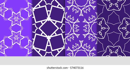 set of decorative floral seamless pattern. lace ornament. Vector illustration. for design invitation, background, wallpaper