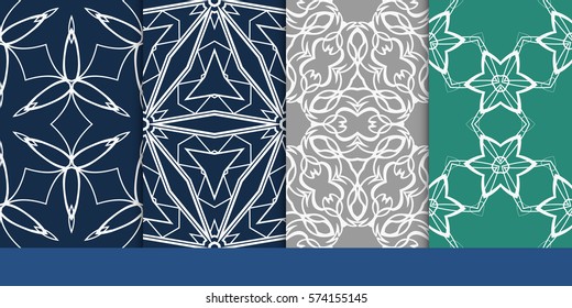 set of decorative floral seamless pattern. vector illustration. for invitation, greeting card, wallpaper, interior design