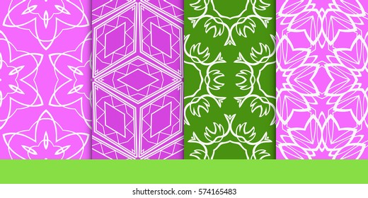 set of decorative floral seamless pattern. vector illustration. for invitation, greeting card, wallpaper, interior design
