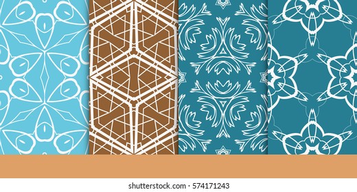set of decorative floral seamless pattern. vector illustration. for invitation, greeting card, wallpaper, interior design