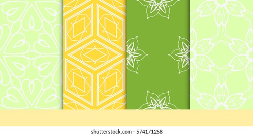 set of decorative floral seamless pattern. vector illustration. for invitation, greeting card, wallpaper, interior design