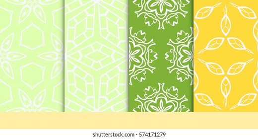 set of decorative floral seamless pattern. vector illustration. for invitation, greeting card, wallpaper, interior design