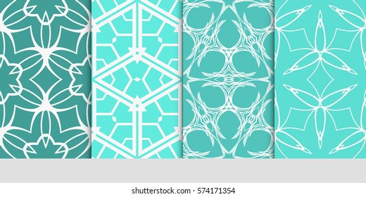 set of decorative floral seamless pattern. lace ornament. Vector illustration. for design invitation, background, wallpaper
