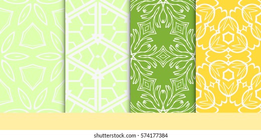 set of decorative floral seamless pattern. vector illustration. for invitation, greeting card, wallpaper, interior design