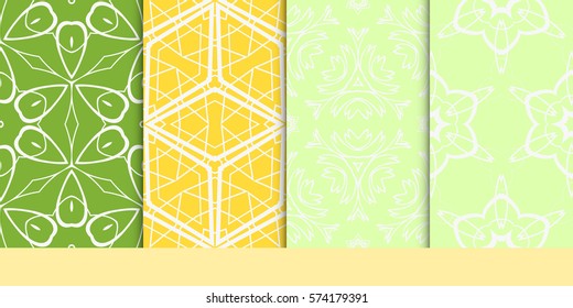 set of decorative floral seamless pattern. vector illustration. for invitation, greeting card, wallpaper, interior design