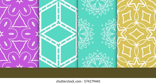 set of decorative floral seamless pattern. vector illustration. for invitation, greeting card, wallpaper, interior design