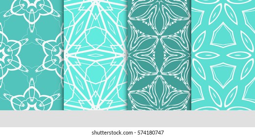 set of decorative floral seamless pattern. lace ornament. Vector illustration. for design invitation, background, wallpaper