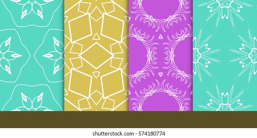 set of decorative floral seamless pattern. vector illustration. for invitation, greeting card, wallpaper, interior design