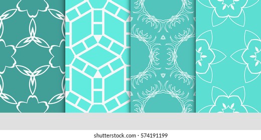 set of decorative floral seamless pattern. lace ornament. Vector illustration. for design invitation, background, wallpaper