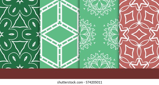 set of decorative floral seamless pattern. vector illustration. for invitation, greeting card, wallpaper, interior design