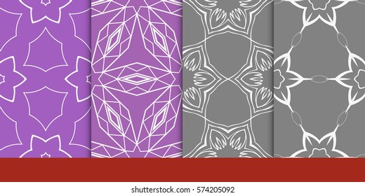 set of decorative floral seamless pattern. vector illustration. for invitation, greeting card, wallpaper, interior design