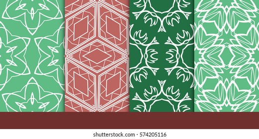 set of decorative floral seamless pattern. vector illustration. for invitation, greeting card, wallpaper, interior design
