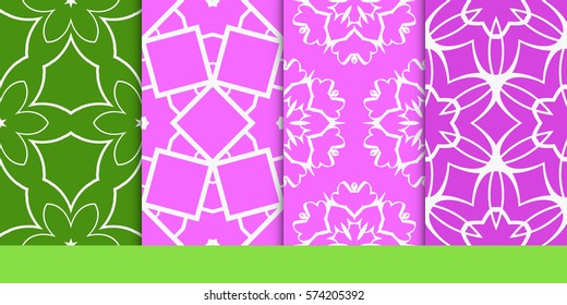 set of decorative floral seamless pattern. vector illustration. for invitation, greeting card, wallpaper, interior design