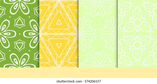 set of decorative floral seamless pattern. vector illustration. for invitation, greeting card, wallpaper, interior design