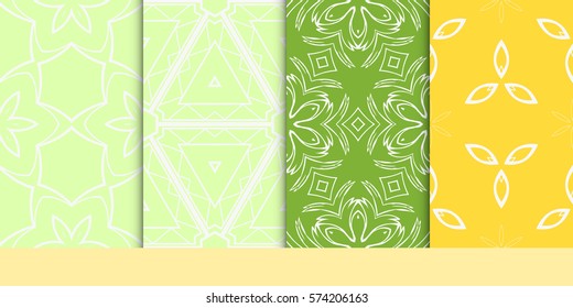 set of decorative floral seamless pattern. vector illustration. for invitation, greeting card, wallpaper, interior design