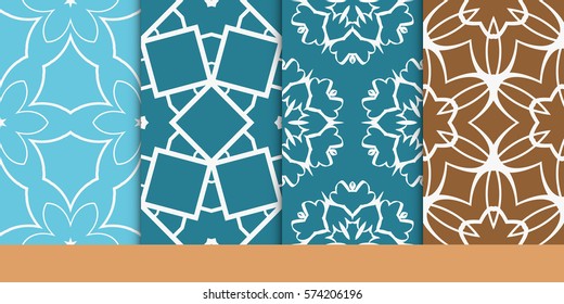 set of decorative floral seamless pattern. vector illustration. for invitation, greeting card, wallpaper, interior design