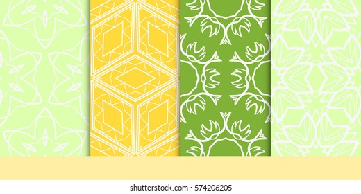 set of decorative floral seamless pattern. vector illustration. for invitation, greeting card, wallpaper, interior design