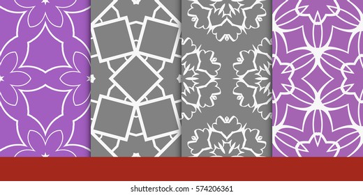 set of decorative floral seamless pattern. vector illustration. for invitation, greeting card, wallpaper, interior design