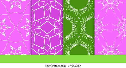 set of decorative floral seamless pattern. vector illustration. for invitation, greeting card, wallpaper, interior design