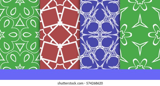 set of decorative floral seamless pattern. vector illustration. for invitation, greeting card, wallpaper, interior design