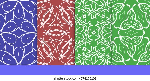 set of decorative floral seamless pattern. vector illustration. for invitation, greeting card, wallpaper, interior design