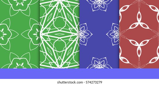 set of decorative floral seamless pattern. vector illustration. for invitation, greeting card, wallpaper, interior design