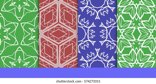 set of decorative floral seamless pattern. vector illustration. for invitation, greeting card, wallpaper, interior design