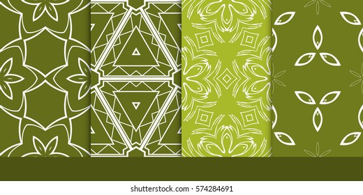 set of decorative floral seamless pattern. vector illustration. for invitation, greeting card, wallpaper, interior design