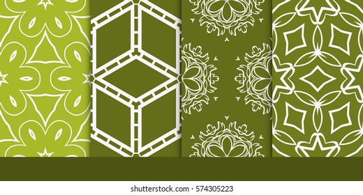 set of decorative floral seamless pattern. vector illustration. for invitation, greeting card, wallpaper, interior design