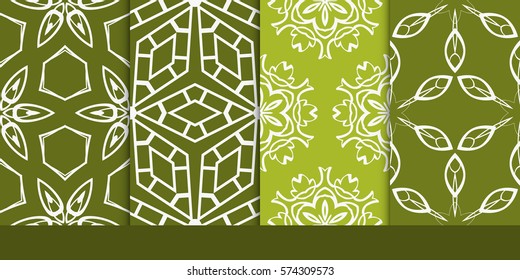 set of decorative floral seamless pattern. vector illustration. for invitation, greeting card, wallpaper, interior design