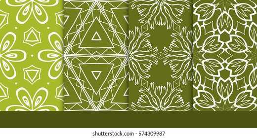 set of decorative floral seamless pattern. vector illustration. for invitation, greeting card, wallpaper, interior design