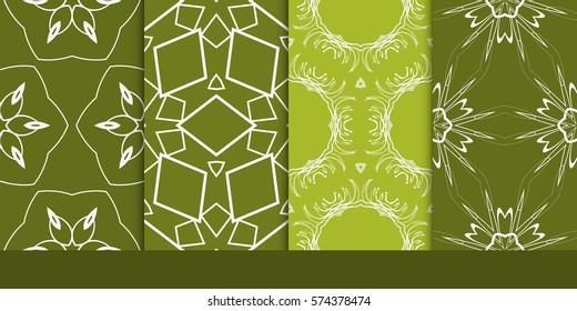 set of decorative floral seamless pattern. vector illustration. for invitation, greeting card, wallpaper, interior design