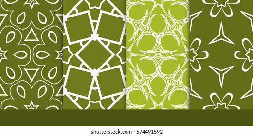 set of decorative floral seamless pattern. vector illustration. for invitation, greeting card, wallpaper, interior design