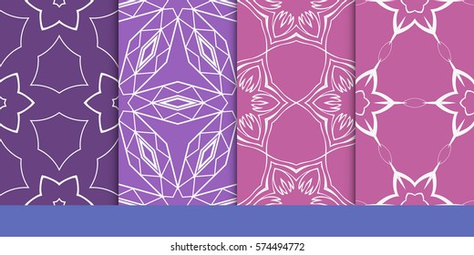 set of decorative floral seamless pattern. vector illustration. for invitation, greeting card, wallpaper, interior design