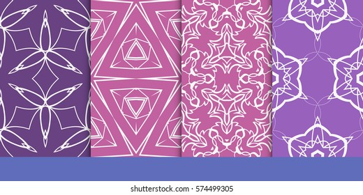 set of decorative floral seamless pattern. vector illustration. for invitation, greeting card, wallpaper, interior design