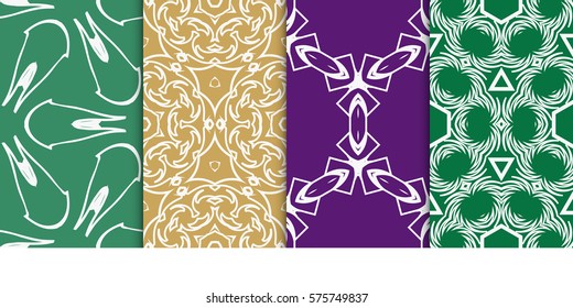 set of decorative floral seamless pattern. vector illustration. for design, fabric, invitation, print