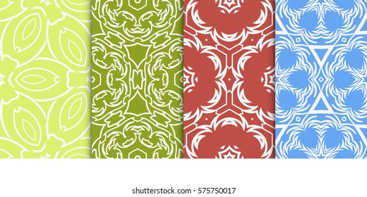 set of decorative floral seamless pattern. vector illustration. for design, fabric, invitation, print