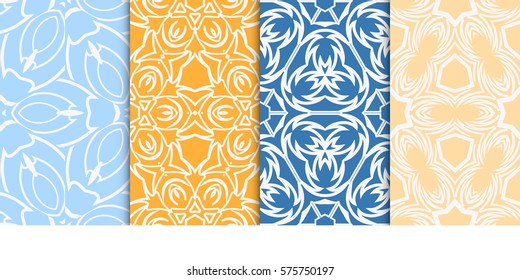 set of decorative floral seamless pattern. vector illustration. for design, fabric, invitation, print