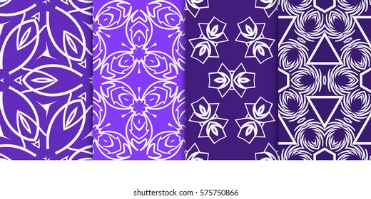 set of decorative floral seamless pattern. vector illustration. for design, fabric, invitation, print