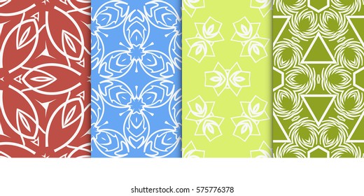 set of decorative floral seamless pattern. vector illustration. for design, fabric, invitation, print
