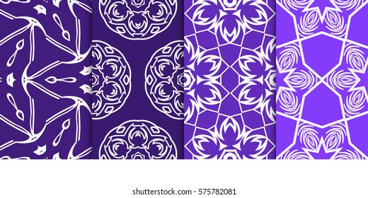 set of decorative floral seamless pattern. vector illustration. for design, fabric, invitation, print