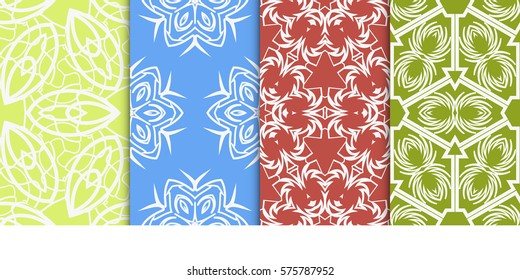 set of decorative floral seamless pattern. vector illustration. for design, fabric, invitation, print
