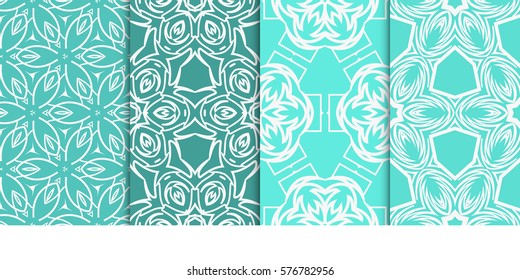 set of decorative floral seamless pattern. vector illustration. for design, fabric, invitation, print