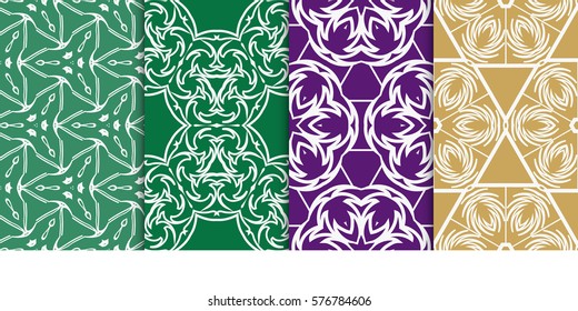 set of decorative floral seamless pattern. vector illustration. for design, fabric, invitation, print