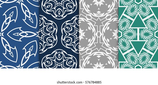 set of decorative floral seamless pattern. vector illustration. for design, fabric, invitation, print