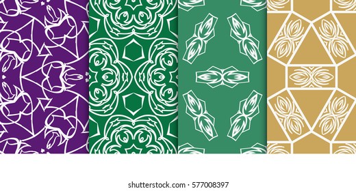 set of decorative floral seamless pattern. vector illustration. for design, fabric, invitation, print