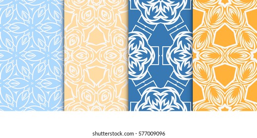 set of decorative floral seamless pattern. vector illustration. for design, fabric, invitation, print